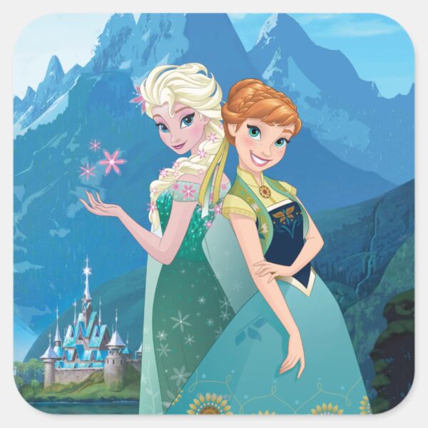 Anna_and_Elsa___My_Sister_Loves_Me_Square_Sticker_1 Anna And Elsa My Sister Loves Me Square Sticker