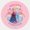 Anna_and_Elsa___Sisters_with_Flowers_Classic_Round_Sticker_1 Anna And Elsa Sisters With Flowers Classic Round Sticker