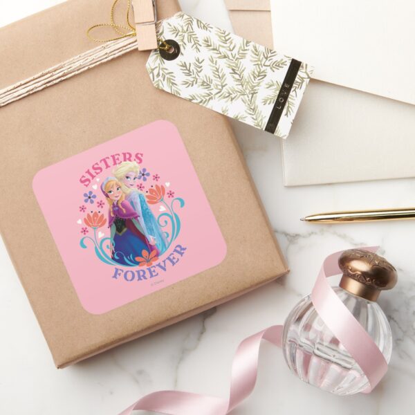 Anna_and_Elsa___Sisters_with_Flowers_Square_Sticker_5 Anna And Elsa Sisters With Flowers Square Sticker