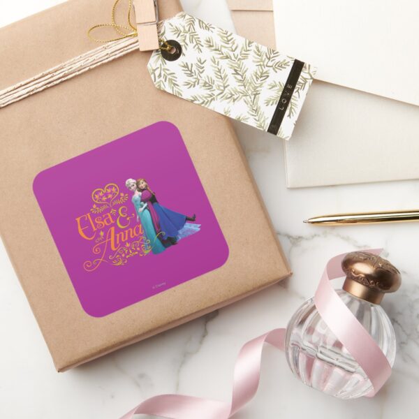 Anna_and_Elsa___Standing_Back_to_Back_Square_Sticker_5 Anna And Elsa Standing Back To Back Square Sticker