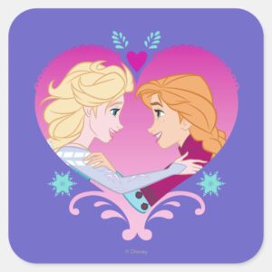 Anna And Elsa Strong Bond Square Sticker