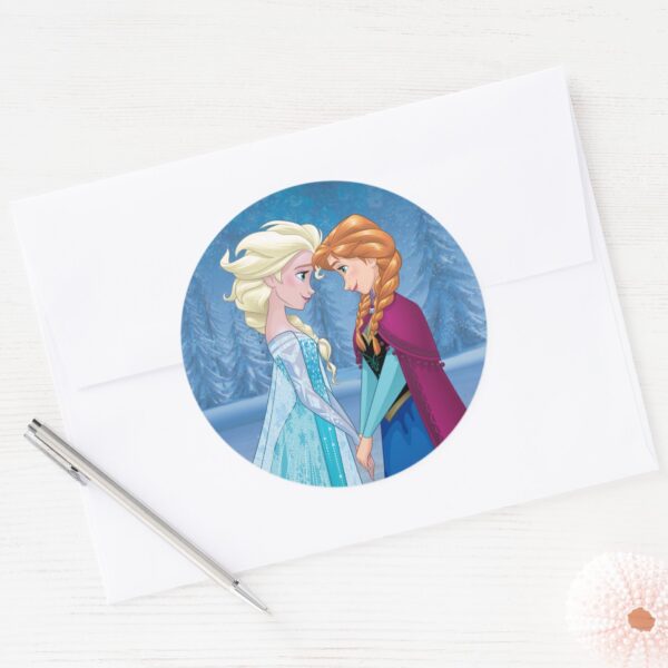 Anna_and_Elsa___Together_Forever_Classic_Round_Sticker_3 Anna And Elsa Together Forever Classic Round Sticker