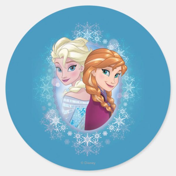 Anna_and_Elsa___Winter_Magic_Classic_Round_Sticker_1 Anna And Elsa Winter Magic Classic Round Sticker