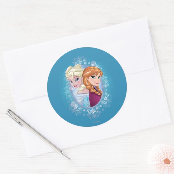 Anna_and_Elsa___Winter_Magic_Classic_Round_Sticker_3 Anna And Elsa Winter Magic Classic Round Sticker