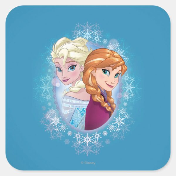 Anna_and_Elsa___Winter_Magic_Square_Sticker_1 Anna And Elsa Winter Magic Square Sticker