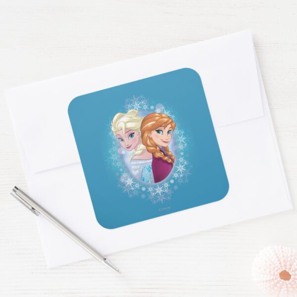 Anna_and_Elsa___Winter_Magic_Square_Sticker_3 Anna And Elsa Winter Magic Square Sticker