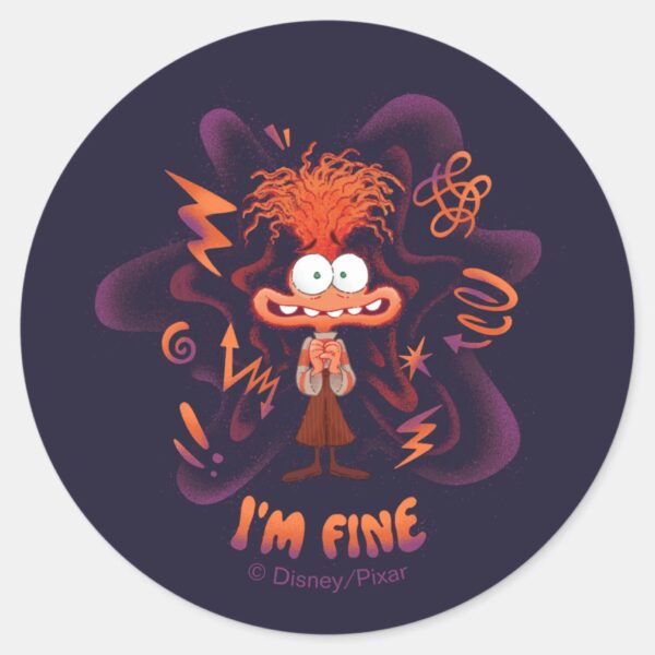 Anxiety__I'm_Fine__Classic_Round_Sticker_1 Anxiety Im Fine Classic Round Sticker