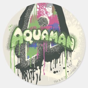 Aquaman Twisted Innocence Letter Classic Round Sticker