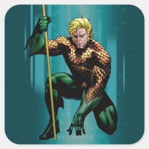 Aquaman Crouching Square Sticker