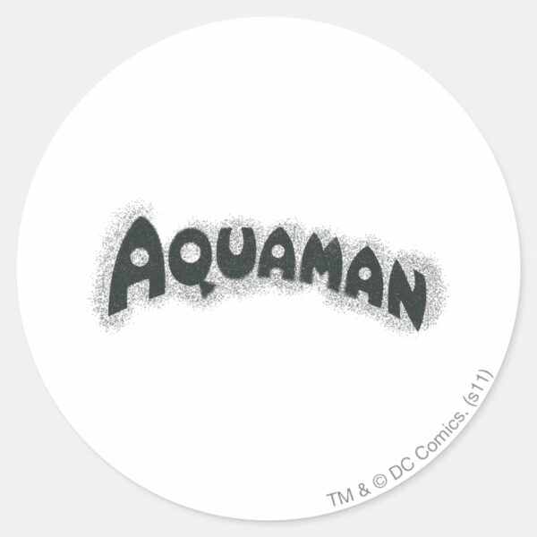 Aquaman_Grunge_Black_Logo_Classic_Round_Sticker_1 Aquaman Grunge Black Logo Classic Round Sticker