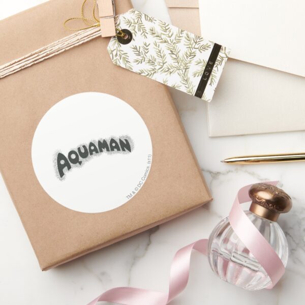 Aquaman_Grunge_Black_Logo_Classic_Round_Sticker_5 Aquaman Grunge Black Logo Classic Round Sticker