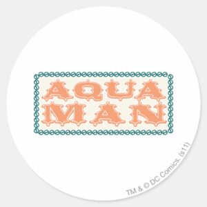 Aquaman Its Showtime Letters Classic Round Sticker