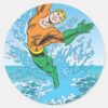 Aquaman_Jumps_Out_of_Sea_Classic_Round_Sticker_1 Aquaman Jumps Out Of Sea Classic Round Sticker