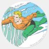 Aquaman_Leaps_Left_Classic_Round_Sticker_1 Aquaman Leaps Left Classic Round Sticker