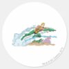 Aquaman_Leaps_Over_Coral_Classic_Round_Sticker_1 Aquaman Leaps Over Coral Classic Round Sticker