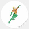 Aquaman_Leaps_Up_Classic_Round_Sticker_1 Aquaman Leaps Up Classic Round Sticker