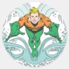 Aquaman_Lunging_Forward_Classic_Round_Sticker_1 Aquaman Lunging Forward Classic Round Sticker