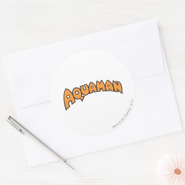 Aquaman_Orange_Logo_Classic_Round_Sticker_3 Aquaman Orange Logo Classic Round Sticker