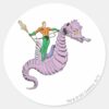 Aquaman_Rides_Seahorse_Classic_Round_Sticker_1 Aquaman Rides Seahorse Classic Round Sticker