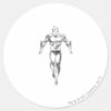 Aquaman_Runs_BW_Classic_Round_Sticker_1 Aquaman Runs BW Classic Round Sticker