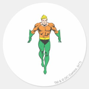 Aquaman Runs Classic Round Sticker