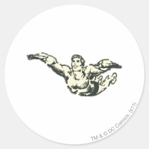 Aquaman Soars BW Classic Round Sticker