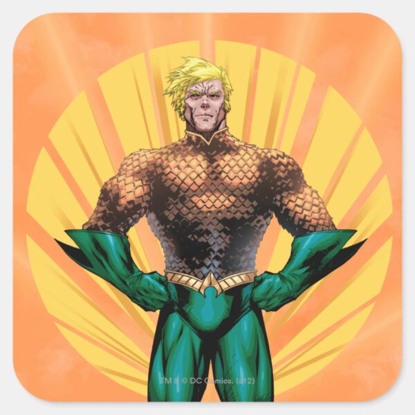 Aquaman_Standing_Square_Sticker_1 Aquaman Standing Square Sticker