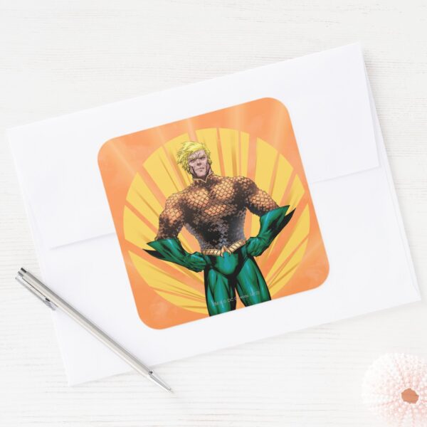 Aquaman_Standing_Square_Sticker_3 Aquaman Standing Square Sticker