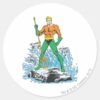 Aquaman_Stands_with_Pitchfork_Classic_Round_Sticker_1 Aquaman Stands With Pitchfork Classic Round Sticker