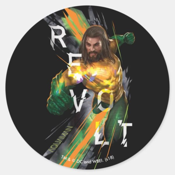 Aquaman Aquaman Revolt Refracted Graphic Classic Round Sticker