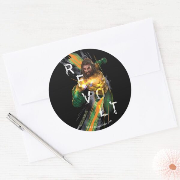 Aquaman Aquaman Revolt Refracted Graphic Classic Round Sticker