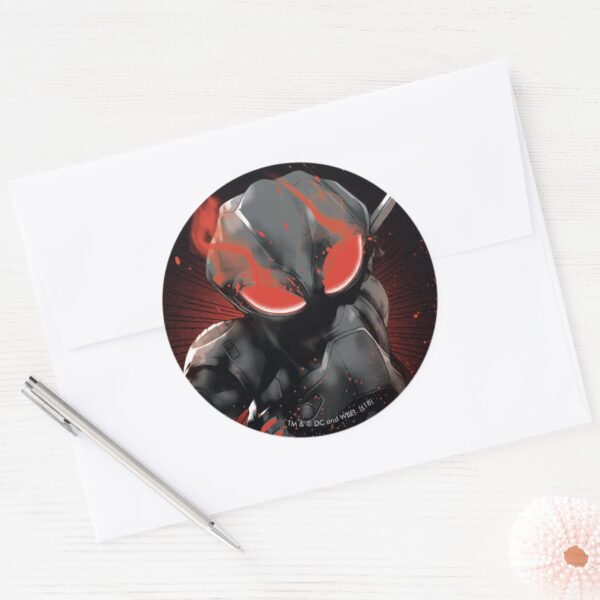 Aquaman Black Manta Red Swipe Graphic Classic Round Sticker