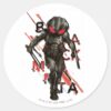 Aquaman Black Manta Scattered Typography Graphic Classic Round Sticker