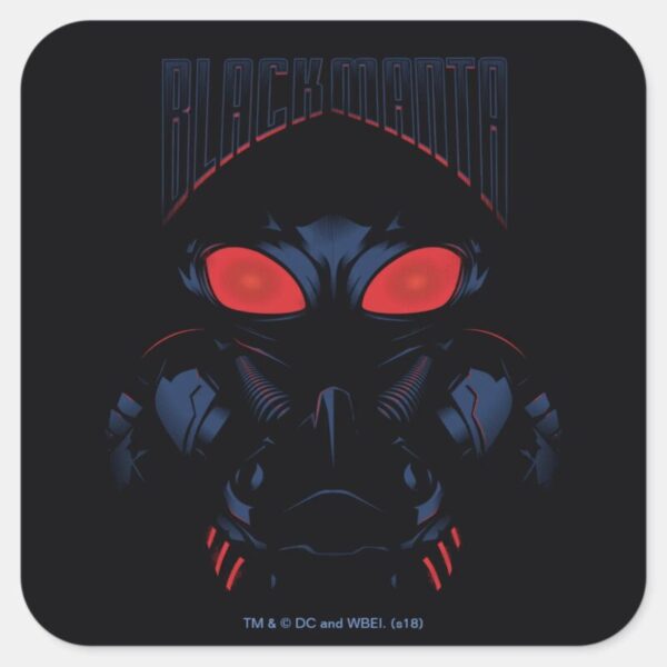 Aquaman Black Manta Shadowy Graphic Square Sticker