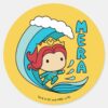 Aquaman Chibi Mera Riding Wave Graphic Classic Round Sticker