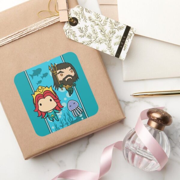 Aquaman Chibi Mera Aquaman Undersea Graphic Square Sticker