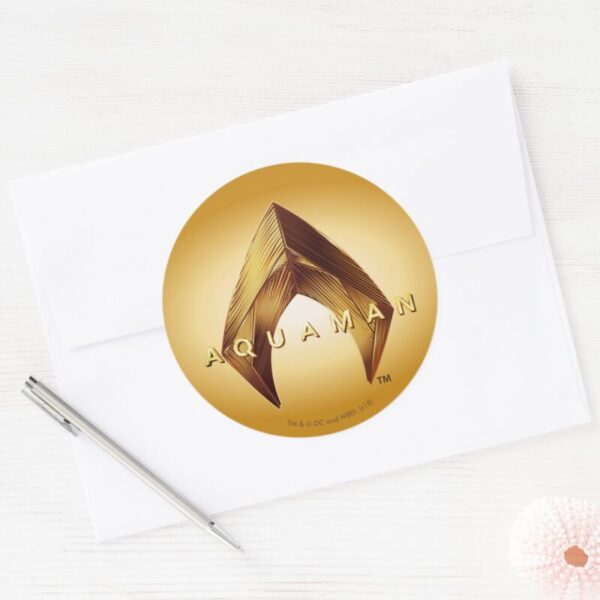 Aquaman Golden Aquaman Logo Classic Round Sticker