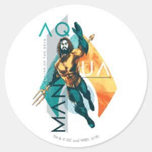 Aquaman Modernist Aquaman Collage Classic Round Sticker