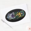 Aquaman Orin Orm Reversible Art Nouveau Panel Oval Sticker