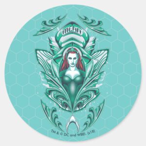 Aquaman Ornate Mera Graphic Classic Round Sticker
