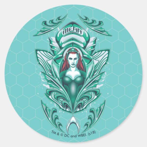Aquaman___Ornate_Mera_Graphic_Classic_Round_Sticker_1 Aquaman Ornate Mera Graphic Classic Round Sticker