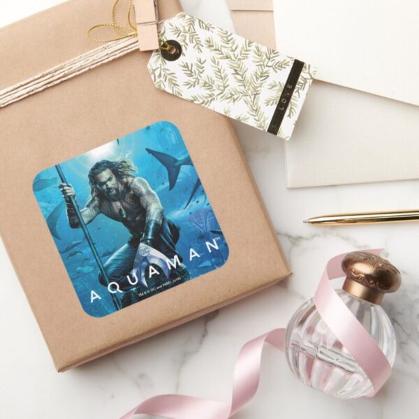 Aquaman___Prince_Orin_With_Aquatic_Animals_Square_Sticker_5 Aquaman Prince Orin With Aquatic Animals Square Sticker