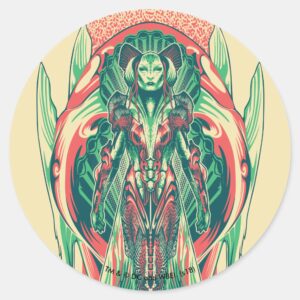 Aquaman Queen Fisherman Art Nouveau Panel Classic Round Sticker
