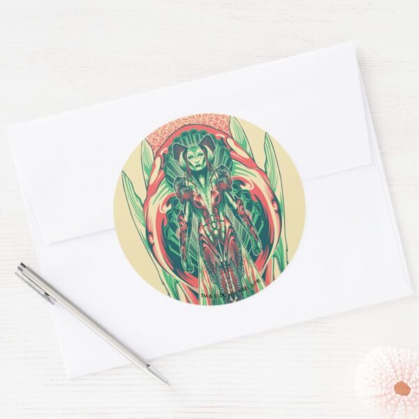 Aquaman___Queen_Fisherman_Art_Nouveau_Panel_Classic_Round_Sticker_3 Aquaman Queen Fisherman Art Nouveau Panel Classic Round Sticker