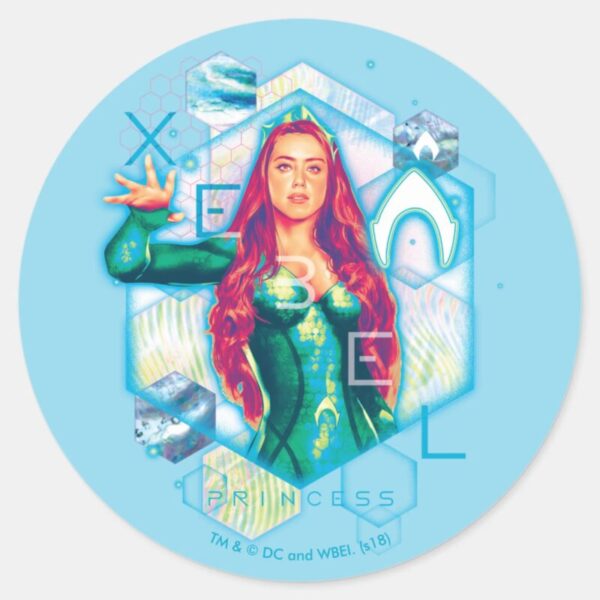Aquaman___Xebel_Princess_Mera_Hexagonal_Graphic_Classic_Round_Sticker_1 Aquaman Xebel Princess Mera Hexagonal Graphic Classic Round Sticker