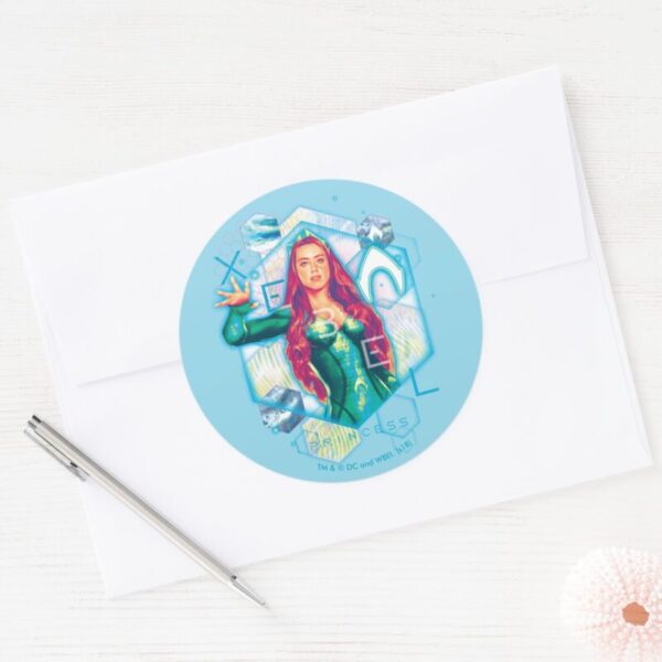 Aquaman___Xebel_Princess_Mera_Hexagonal_Graphic_Classic_Round_Sticker_3 Aquaman Xebel Princess Mera Hexagonal Graphic Classic Round Sticker