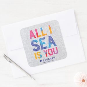 Aquaman All I Sea Is You Colorful Paisley Square Sticker