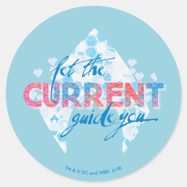 Aquaman____Let_The_Current_Guide_You__Logo_Graphic_Classic_Round_Sticker_1 Aquaman Let The Current Guide You Logo Graphic Classic Round Sticker