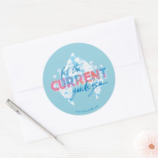 Aquaman____Let_The_Current_Guide_You__Logo_Graphic_Classic_Round_Sticker_3 Aquaman Let The Current Guide You Logo Graphic Classic Round Sticker