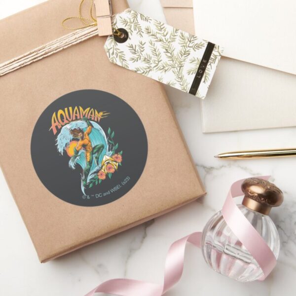 Aquaman_and_Trident_Rising_Surf_Graphic_Classic_Round_Sticker_5 Aquaman And Trident Rising Surf Graphic Classic Round Sticker